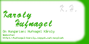 karoly hufnagel business card