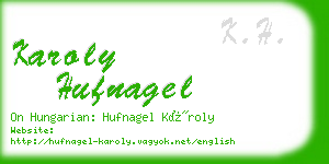 karoly hufnagel business card